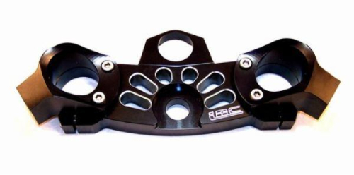 Yana Shiki - Yana Shiki Billet Aluminum Top Triple Clamp - Black - Slotted - Engraved LRC - A3286ABLRC