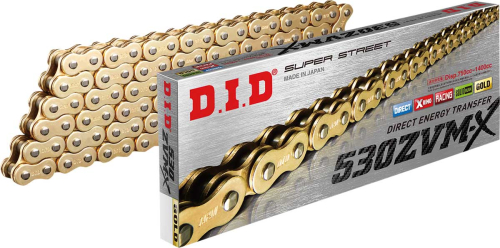 D.I.D - D.I.D 530ZVM-X Super Street Series X-Ring Chain - 120 Links - Gold - 530ZVMX X 120 G