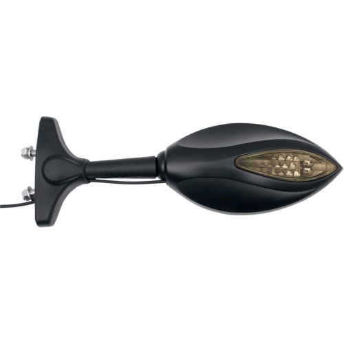 Parts Unlimited - Parts Unlimited Universal Mirrors with LED - Glass Dimensions 4in. x 2-3/4in. - Black - JY134-1LEDBLK