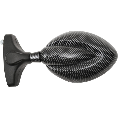 Parts Unlimited - Parts Unlimited Universal Mirrors Short - Glass Dimensions 4-5/8in. x 3-3/8in. (1-1/2in. Stem) - Black - JY121A-1BLK