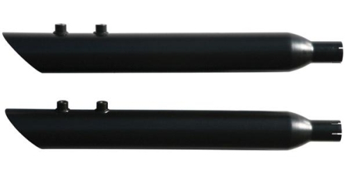 Rush Exhaust - Rush Exhaust 3.5in. Slip-On Mufflers - 2.00in. Baffle - Slash Down - Black - 15311-200