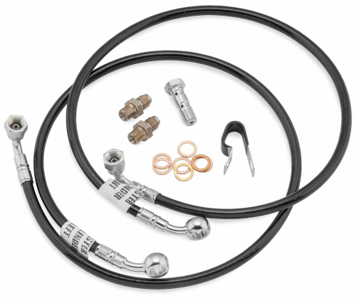 Galfer Brakes - Galfer Brakes Superbike Series Brake Line Kit - Black/Silver - FK003D495SB-BLK
