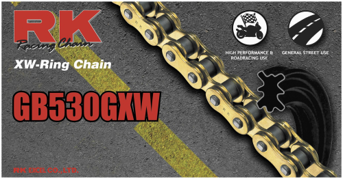 RK - RK 530 GXW GB XW-Ring Chain - 140 Links - Gold - GB530GXW-140
