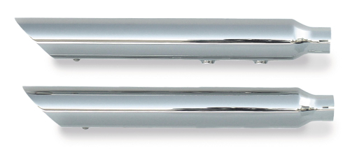 Rush Exhaust - Rush Exhaust 3in. Slip-On Mufflers - 1.75in. Baffle - Slash Down - Chrome - 14201-175