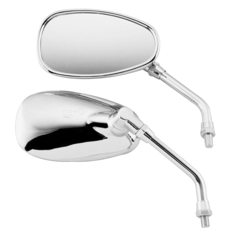 BikeMaster - BikeMaster OEM Replacement Mirror - Left - Chrome - UD-M020