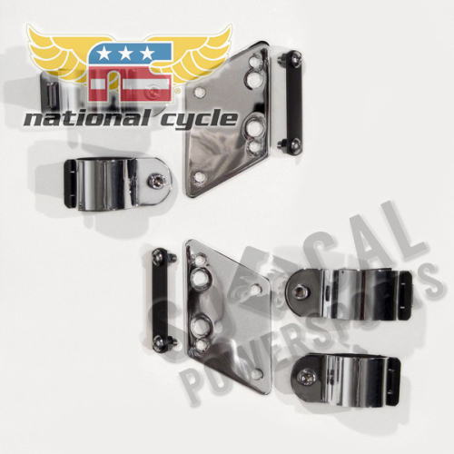 National Cycle - National Cycle Wide Heavy Duty & One-Piece Heavy-Duty Reg & Tall 23in. Width Windshield Mount Kit- CR - KIT-CJR