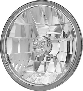 Adjure - Adjure 5 3/4in. Diamond-Cut Ice Headlight with Skull - T50100-SR