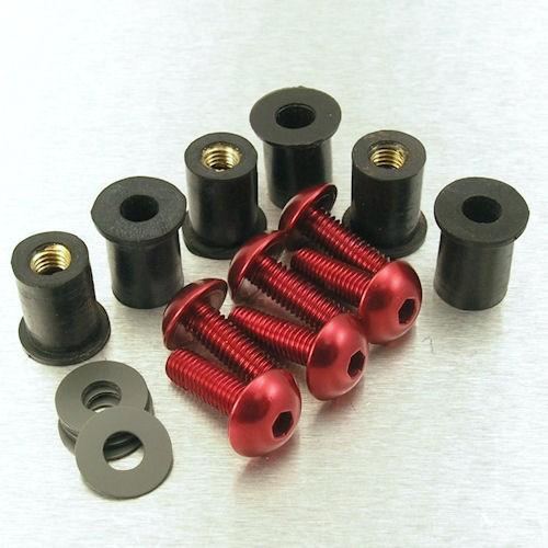 Pro Bolt - Pro Bolt Aluminum Windscreen Screw Kit - Red/ 5mm 4 Bolt Kit - SK4-R