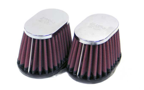 K&N Engineering - K&N Engineering Custom Clamp-On Air Filter - Oval - Chrome End Cap - RC-1822