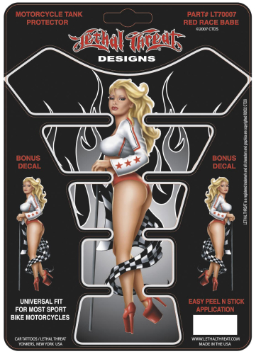 Lethal Threat - Lethal Threat Tank Protector - Graphic, Race Babe, Red - LT70007