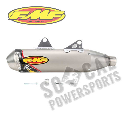 FMF Racing - FMF Racing Q4 Spark Arrestor Slip-On - Stainless Midpipe - 045124