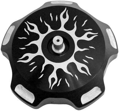 ModQuad - ModQuad Gas Cap with Breather Valve - Flames - Black Anodized - GC2-FBLK