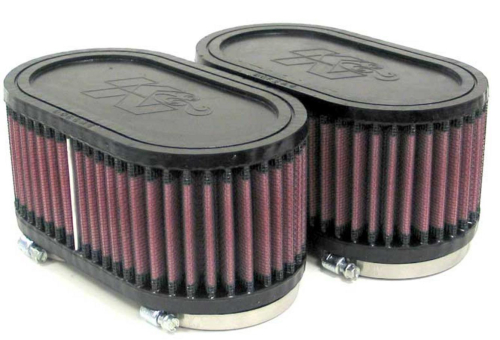 K&N Engineering - K&N Engineering Custom Clamp-On Air Filter - Oval - Rubber End Cap - RU-3092