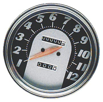 Bikers Choice - Bikers Choice 5in. FL Type Speedometer - 2:1 Ratio Front Wheel Drive - 62-67 Antique Face - 73129ABX