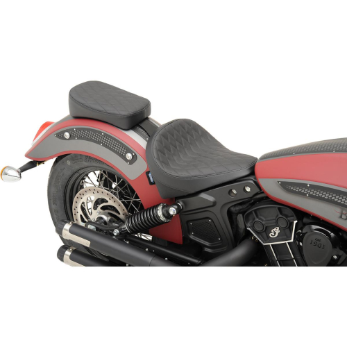 Drag Specialties - Drag Specialties Bobber-Style Rear Solo Seat - 11-1/2in L x 8in W - Diamond Stitch - Black Solar Reflective Leather - 0810-1995