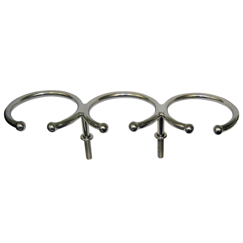 Whitecap - Whitecap Top Mount Ring SS Cup Holder - 3-Drink - Stud Mount