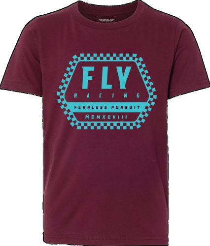 Fly Racing - Fly Racing Fly Track Youth T-Shirt - 352-0024YL - Maroon - Large