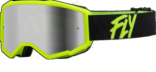 Fly Racing - Fly Racing Zone Youth Goggles - 37-51720 - Black/Hi-Vis / Silver Mirror Smoke Lens - OSFM