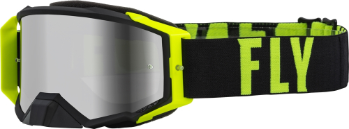 Fly Racing - Fly Racing Zone Pro Goggles - 37-51900 - Black/Hi-Vis / Silver Mirror Smoke Lens - OSFM