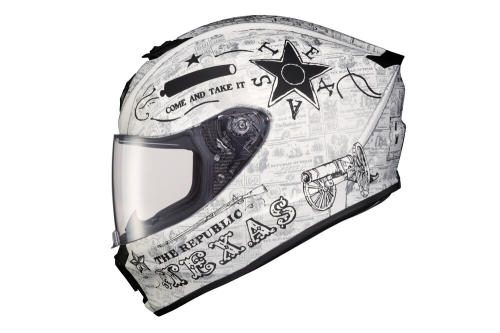 Scorpion - Scorpion EXO-R420 Lone Star Helmet - 42-1714 - White/Silver - Medium