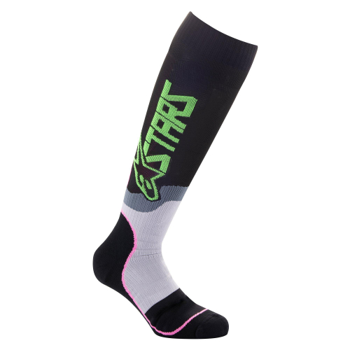 Alpinestars - Alpinestars MX Plus-2 Socks - 4701920-1669-S - Black/Green Neon/Pink Fluo - Small