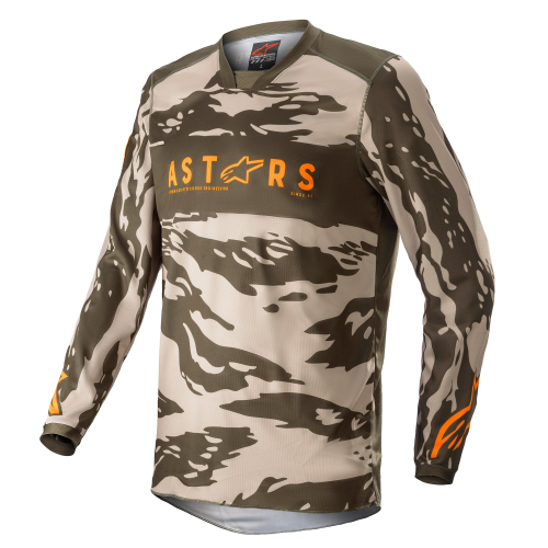 Alpinestars - Alpinestars Racer Tactical Jersey - 3761222-6840-L - Military Sand Camo/Tangerine - Large