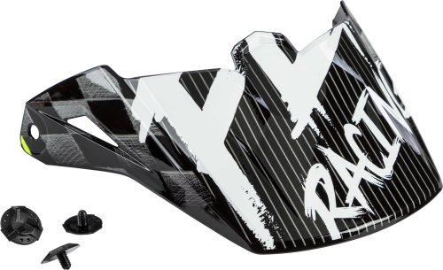 Fly Racing - Fly Racing Visor for Kinetic Sketch Youth Helmets - Matte Black/White/Hi-Vis - 73-88177