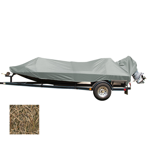 Carver by Covercraft - Carver Performance Poly-Guard Styled-to-Fit Boat Cover f/15.5&#39; Jon Style Bass Boats - Shadow Grass