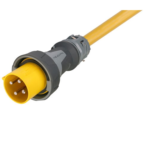 Marinco - Marinco 100 Amp 125/250V 3-Pole, 4-Wire Cordset - No Neutral Wire- One-Ended Male Only Power Supply - Blunt Cut - 100&#39;
