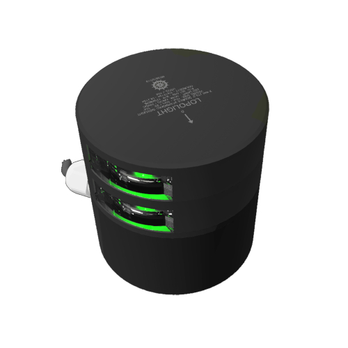Lopolight - Lopolight Double Green Starboard Sidelight - 2nm - Black Housing - Horizontal Mount