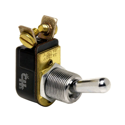 Cole Hersee - Cole Hersee Light Duty Toggle Switch SPST Off-On 2 Screw - Nickel Plated Brass