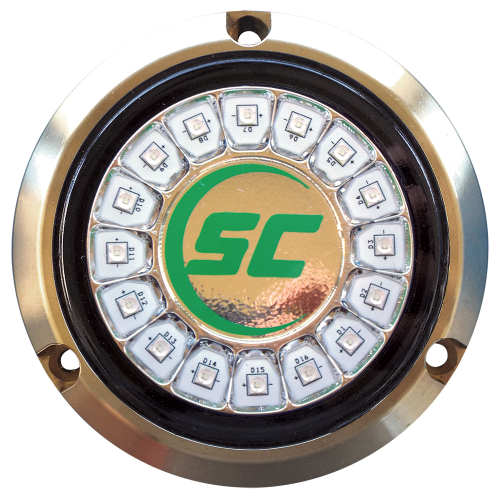 Shadow-Caster LED Lighting - Shadow-Caster Aqua Green Single Color Underwater Light - 16 LEDs - Bronze