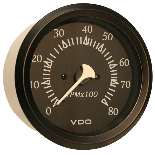 VDO - VDO Cockpit Marine 85mm (3-3/8") Outboard Tachometer - Black Dial/Bezel