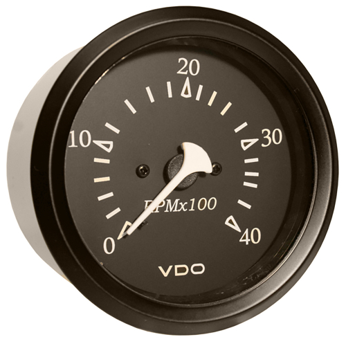 VDO - VDO Cockpit Marine 85mm (3-3/8") Diesel Tachometer - Black Dial/Bezel