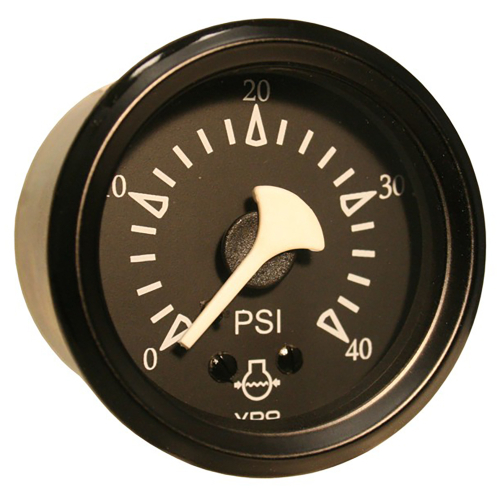 VDO - VDO Cockpit Marine 52mm (2-1/16") Mechanical Water Pressure Gauge - Black Dial/Bezel