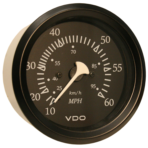 VDO - VDO Cockpit Marine 85mm (3-3/8") 60 MPH Pitot Speedometer - Black Dial/Bezel