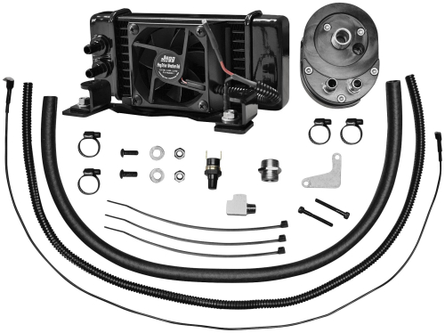 Jagg - Jagg Horizontal Low-Mount 10 Row Fan-Assisted Oil Cooler Kit - Black - 751-FP2300