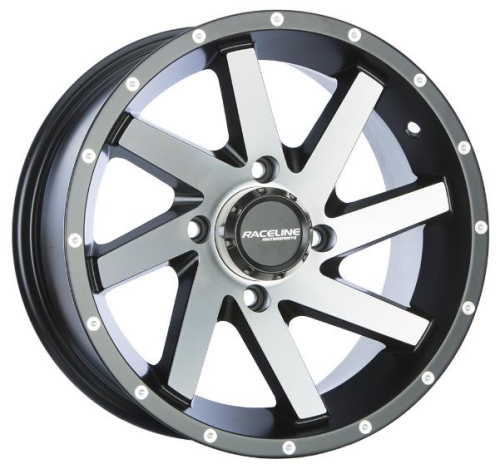 Raceline - Raceline Twist Machined Wheel - 14x7 - 5+2 Offset - 4/110 - Black/Machined - A8247011-52
