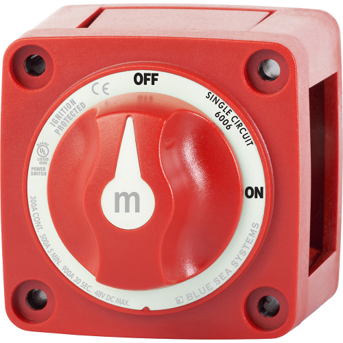 Blue Sea Systems - Blue Sea 6006 m-Series (Mini) Battery Switch Single Circuit ON/OFF Red