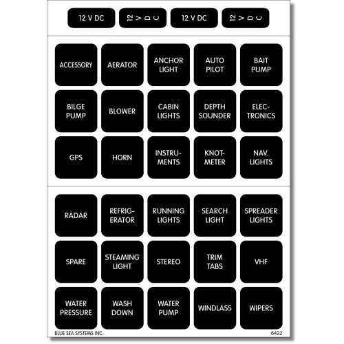 Blue Sea Systems - Blue Sea 4215 Square Format Label Set - 30