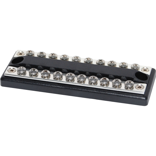 Blue Sea Systems - Blue Sea 2702 DualBus 100AMP Common BusBar 10 x 8-32 Screw Terminal