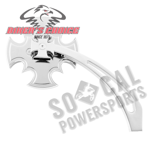 Bikers Choice - Bikers Choice 4in. Cross Stem Rotor Mirror - 3 1/2in. x 3 1/2in. OAL - 76393