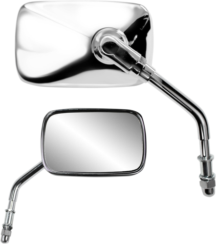 Parts Unlimited - Parts Unlimited Billet Chrome Mirror - Rectangular - 5in. Stem - 0640-0959