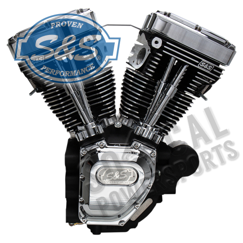 S&S Cycle - S&S Cycle T124HC Series Long Block Engine - Wrinkle Black/Chrome - 310-0400A