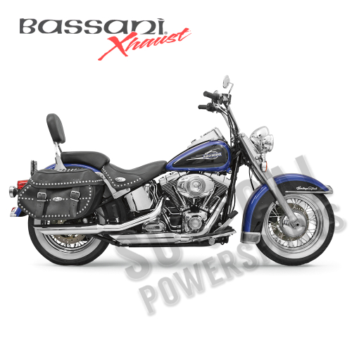 Bassani Manufacturing - Bassani Manufacturing 3in. Firepower Slip-Ons - Slash Down - Chrome - 12117B