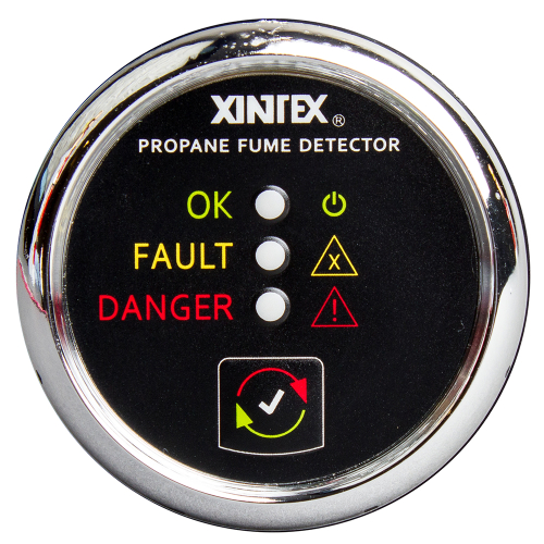 Fireboy-Xintex - Xintex Propane Fume Detector w/Plastic Sensor - No Solenoid Valve - Chrome Bezel Displa