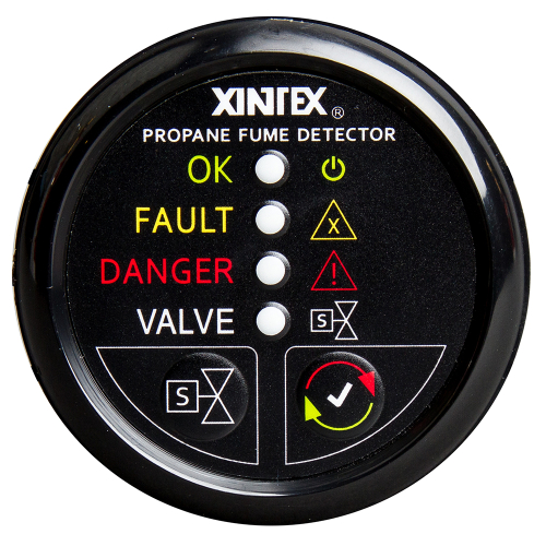 Fireboy-Xintex - Xintex Propane Fume Detector w/Automatic Shut-Off & Plastic Sensor - No Solenoid Valve - Black Bezel Display