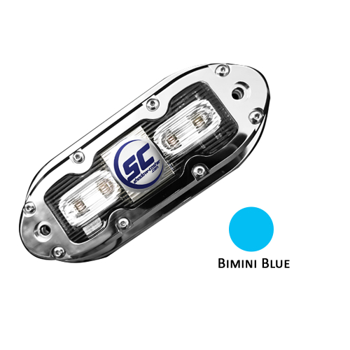 Shadow-Caster LED Lighting - Shadow-Caster SCM-4 LED Underwater Light w/20' Cable - 316 SS Housing - Bimini Blue