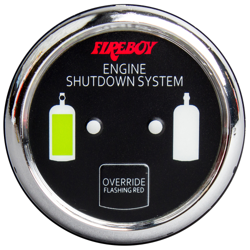 Fireboy-Xintex - Xintex Deluxe Helm Display w/Gauge Body, LED & Color Graphics f/Engine Shutdown System - Chrome Bezel Display