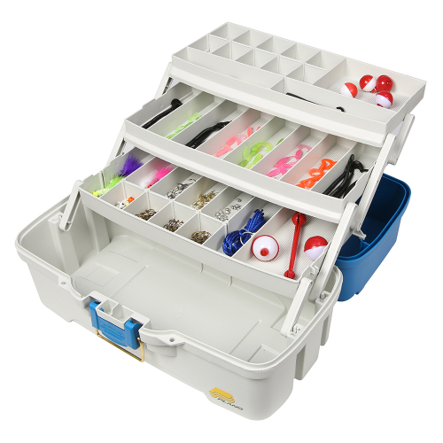 Plano - Plano Ready Set Fish Three-Tray Tackle Box - Aqua Blue/Tan
